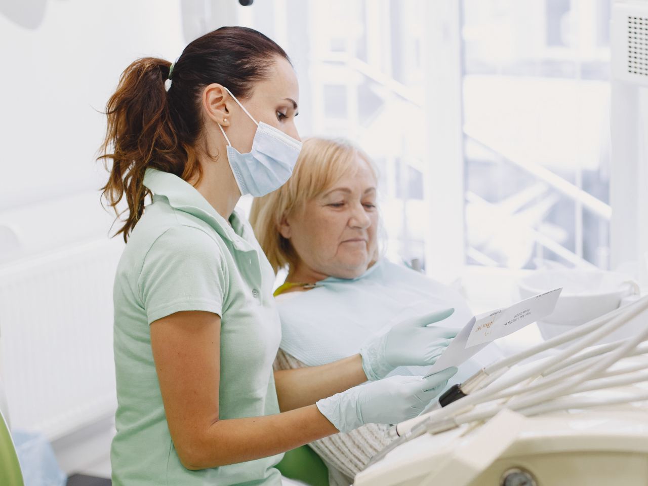 Nurse caring for a patient